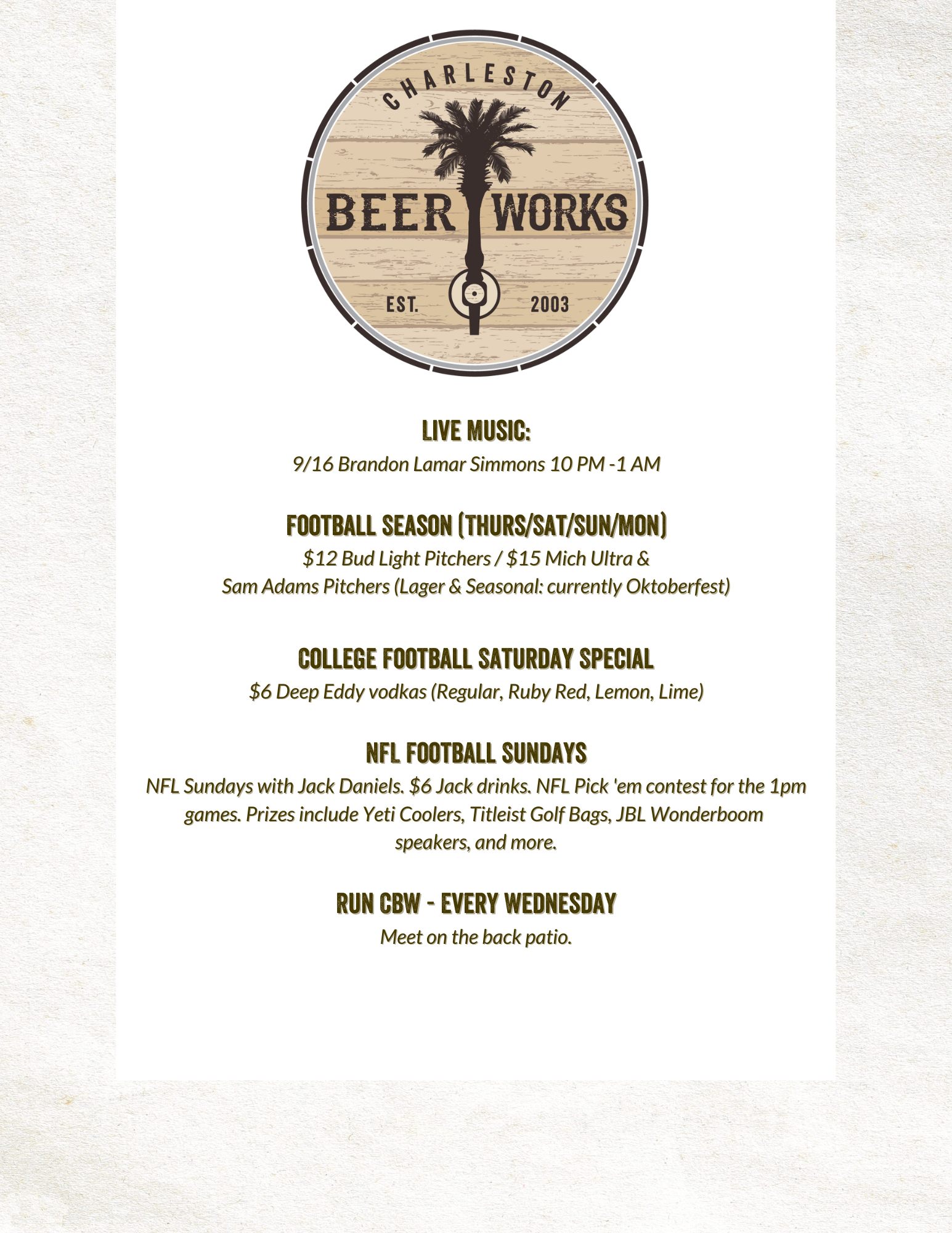 Charleston Beer Works Events (5)
